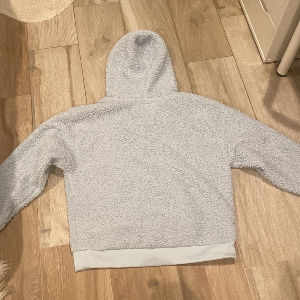 American Eagle Sweater Womens Sherpa Teddy Hoodie Pullover - Picture 3 of 6